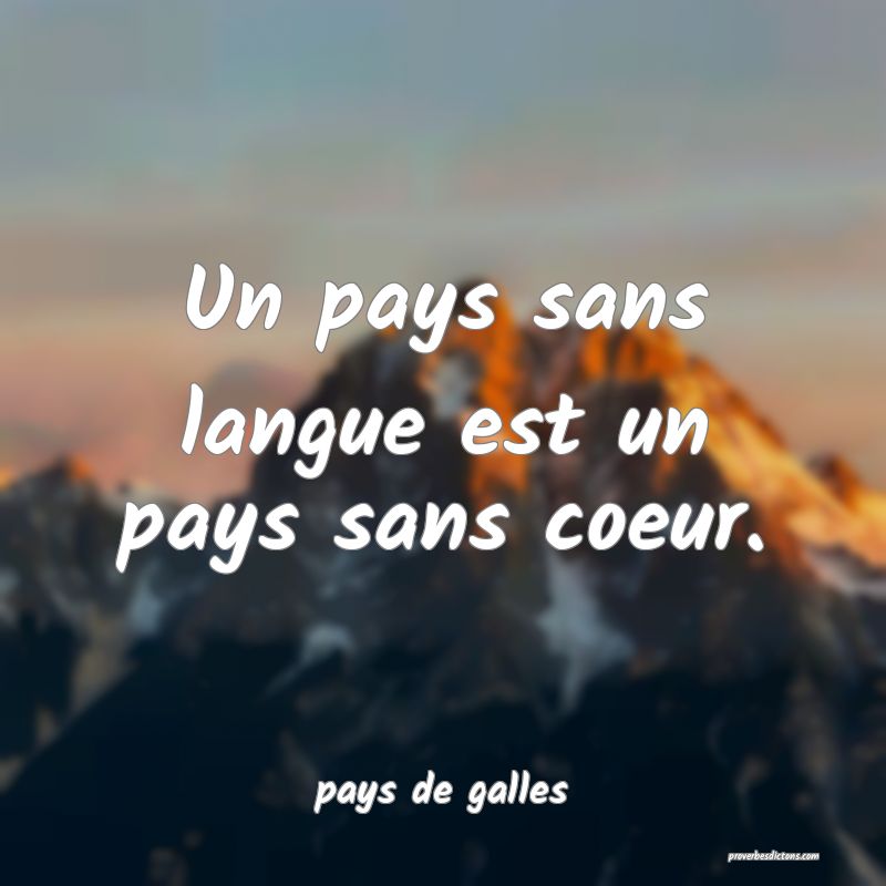  Un pays sans langue est un pays sans coeur.