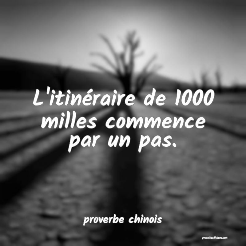  L'itinéraire de 1000 milles commence par un pas.