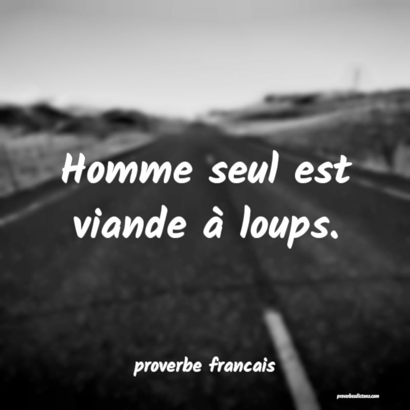  Homme seul est viande à loups.