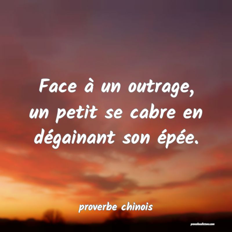  Face à un outrage, un petit se cabre en dégainant son épée.