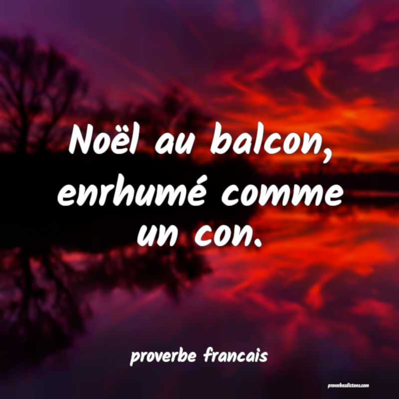  Noël au balcon, enrhumé comme un con.