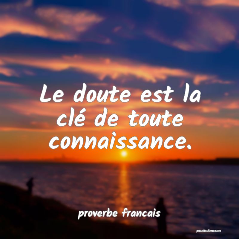  Le doute est la clé de toute connaissance.