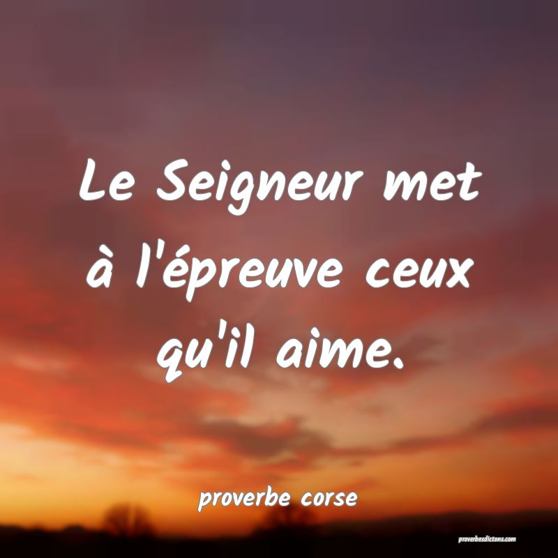  Le Seigneur met à l'épreuve ceux qu'il aime.