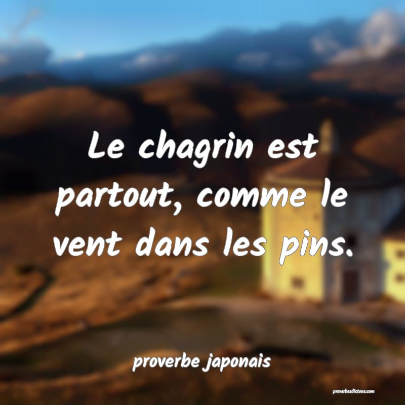  Le chagrin est partout, comme le vent dans les pins.