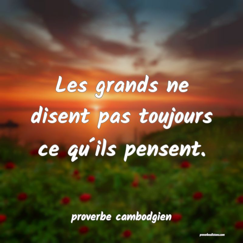  Les grands ne disent pas toujours ce qu´ils pensent.