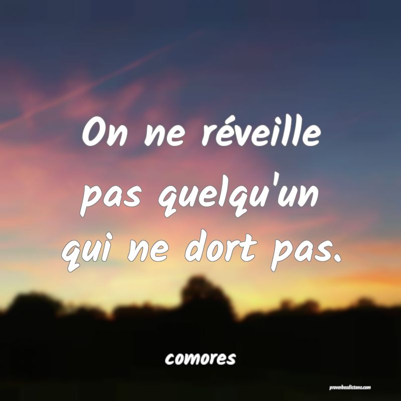  On ne réveille pas quelqu'un qui ne dort pas.