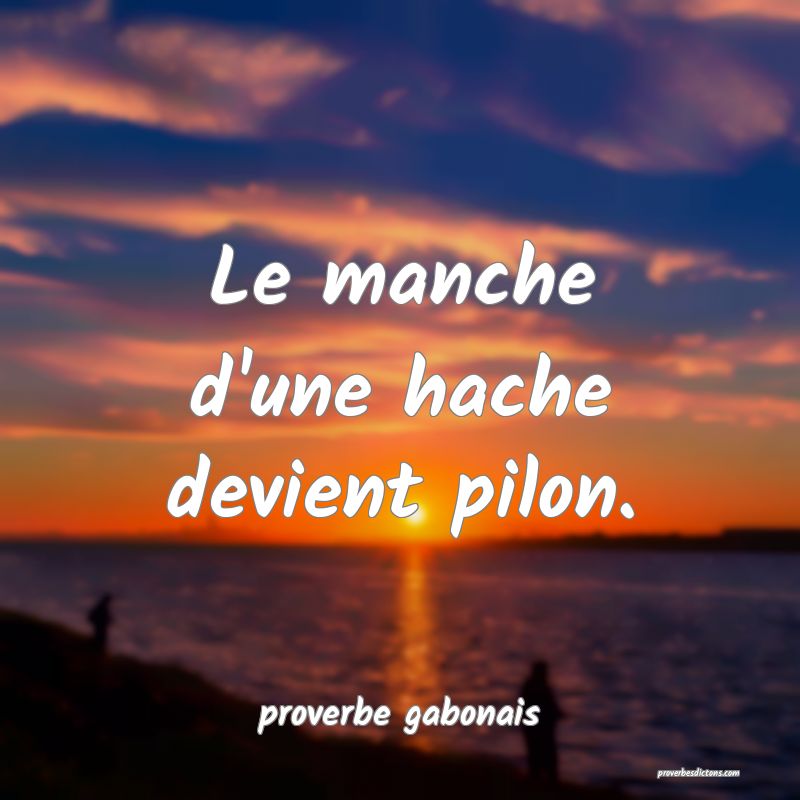  Le manche d'une hache devient pilon.