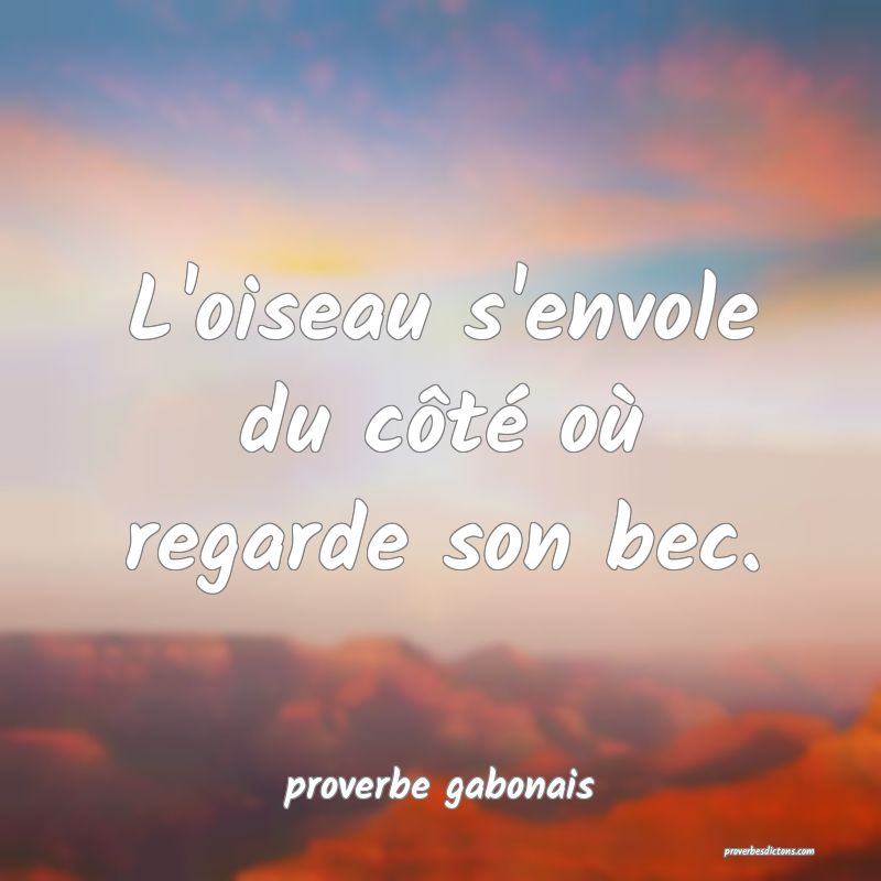 L'oiseau s'envole du côté où regarde son bec.