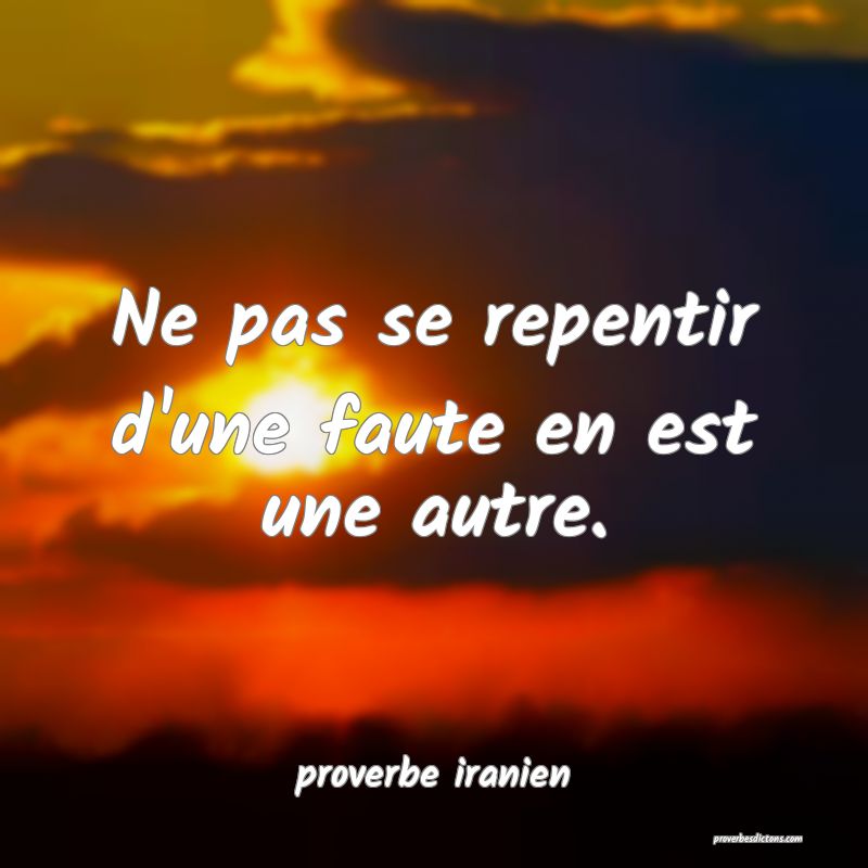  Ne pas se repentir d'une faute en est une autre.