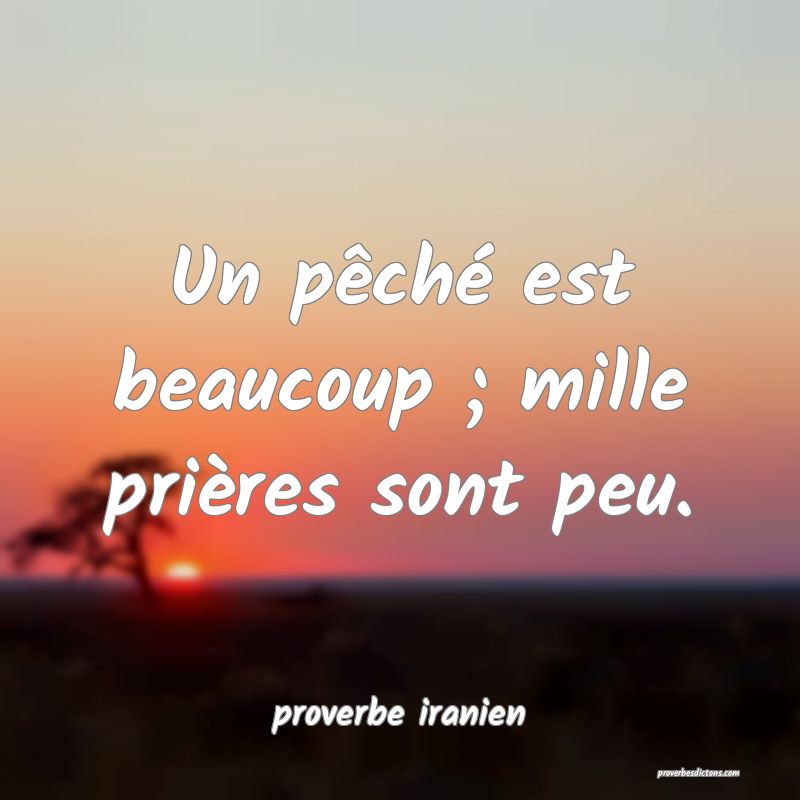  Un pêché est beaucoup ; mille prières sont peu.