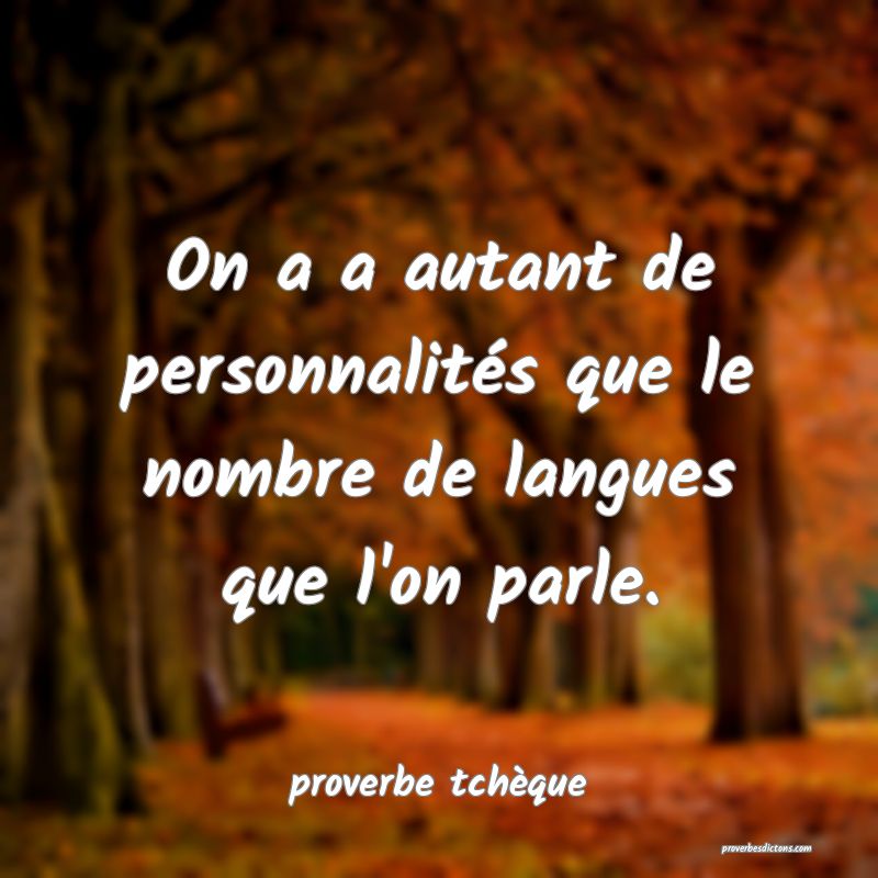 On a a autant de personnalités que le nombre de langues que l'on parle.