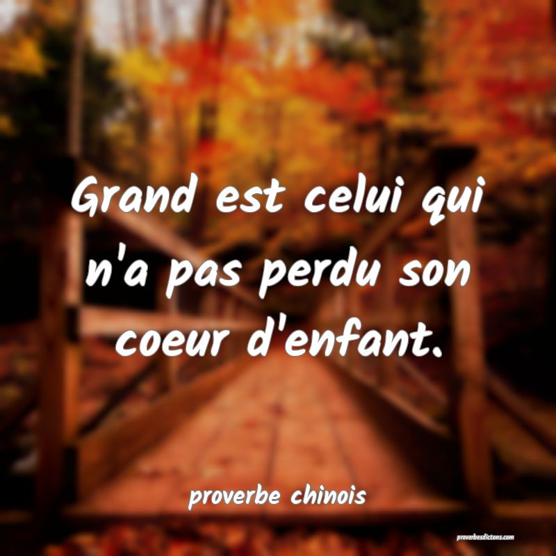  Grand est celui qui n'a pas perdu son coeur d'enfant.