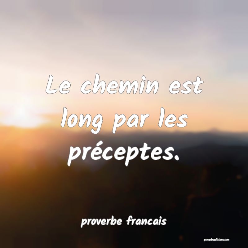  Le chemin est long par les préceptes.