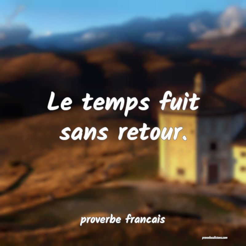 Le temps fuit sans retour.