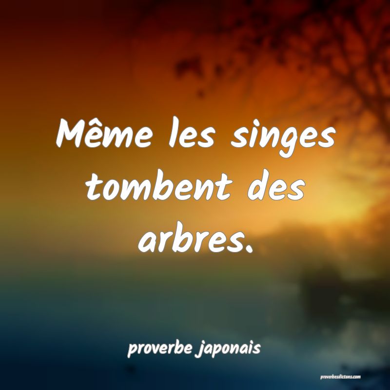  Même les singes tombent des arbres.