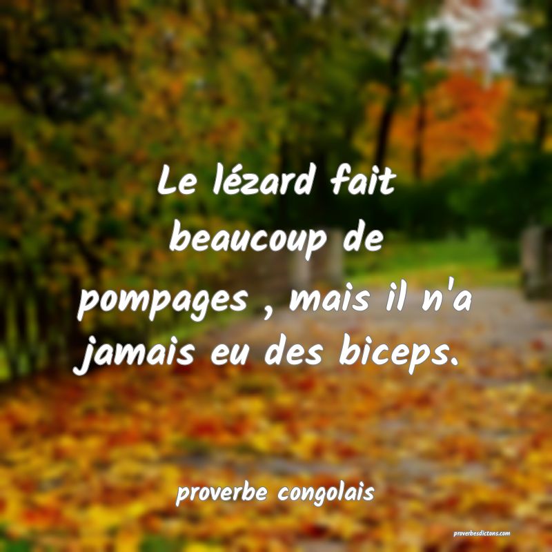  Le lézard fait beaucoup de pompages , mais il n'a jamais eu des biceps.