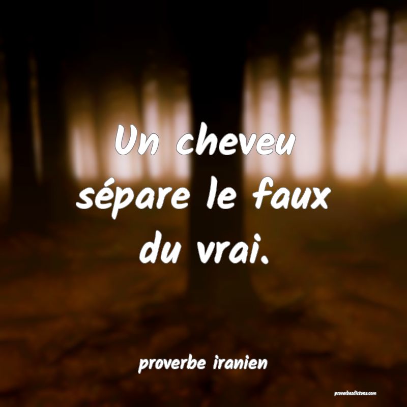  Un cheveu sépare le faux du vrai.