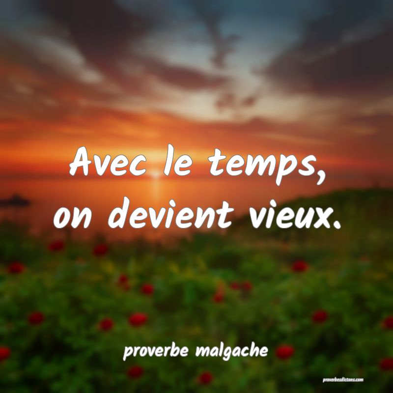  Avec le temps, on devient vieux.