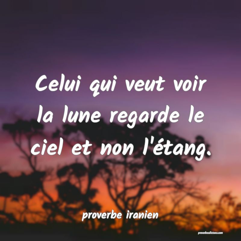 Celui qui veut voir la lune regarde le ciel et non l'étang.