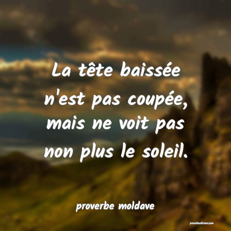  La tête baissée n'est pas coupée, mais ne voit pas non plus le soleil.