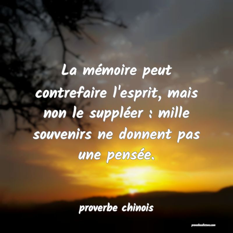  La mémoire peut contrefaire l'esprit, mais non le suppléer : mille souvenirs ne donnent pas une pensée.