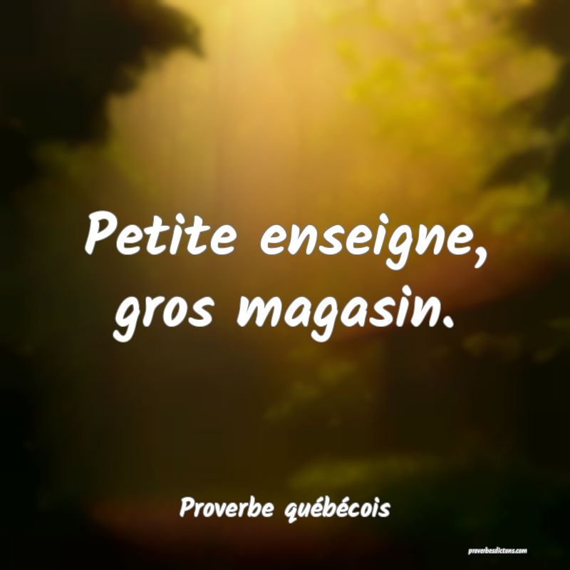  Petite enseigne, gros magasin.