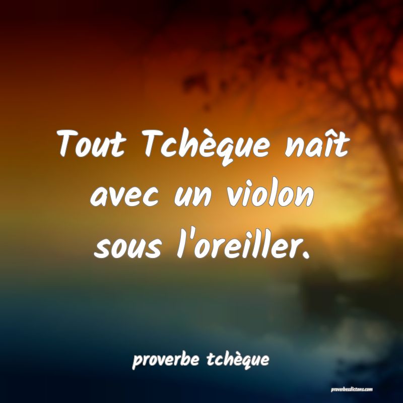  Tout Tchèque naît avec un violon sous l'oreiller.