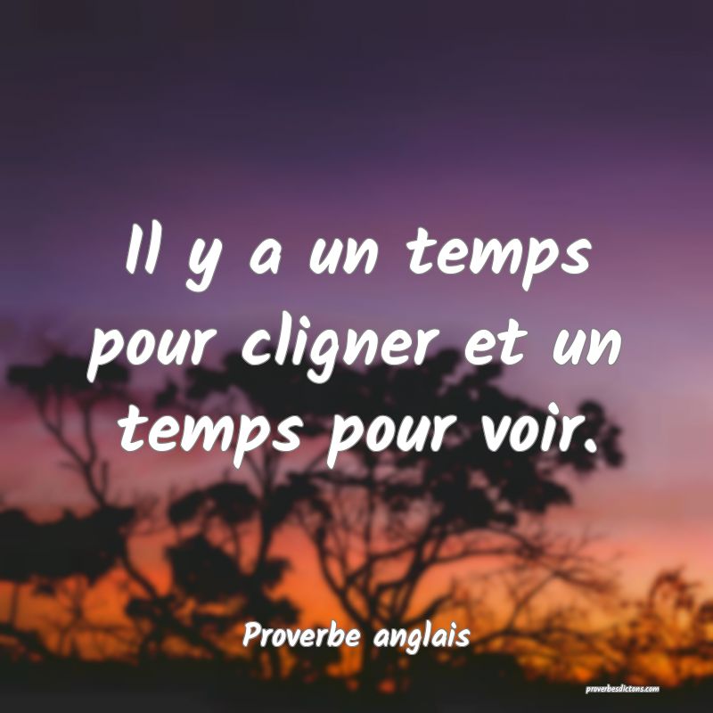  Il y a un temps pour cligner et un temps pour voir.