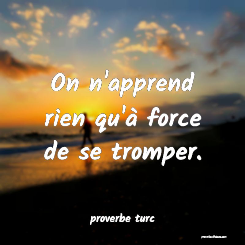  On n'apprend rien qu'à force de se tromper.