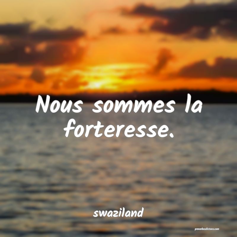  Nous sommes la forteresse.