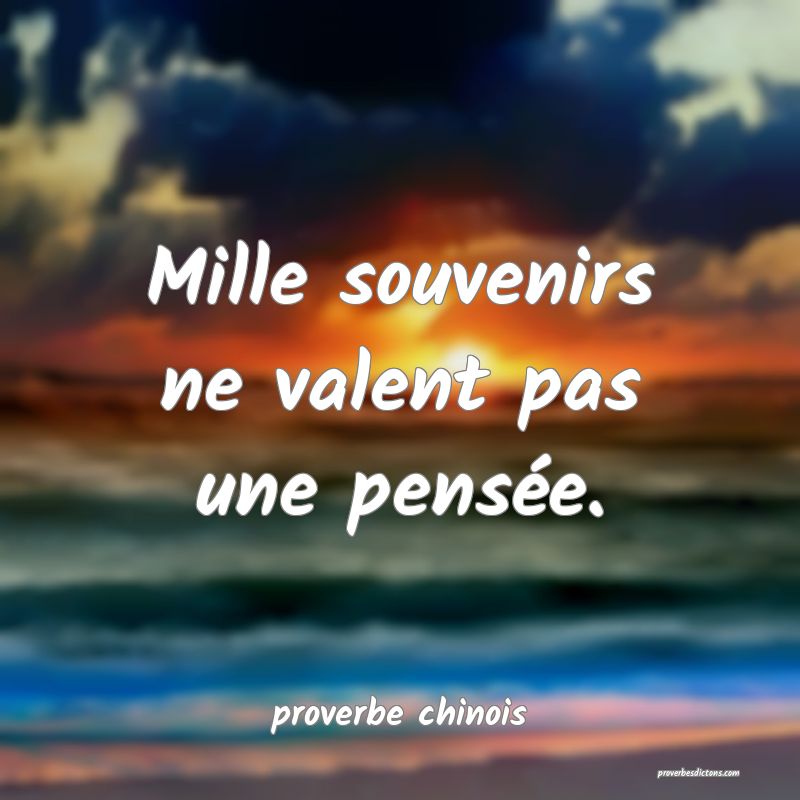 Mille souvenirs ne valent pas une pensée.