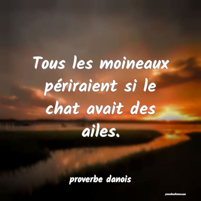  Tous les moineaux périraient si le chat avait des ailes.