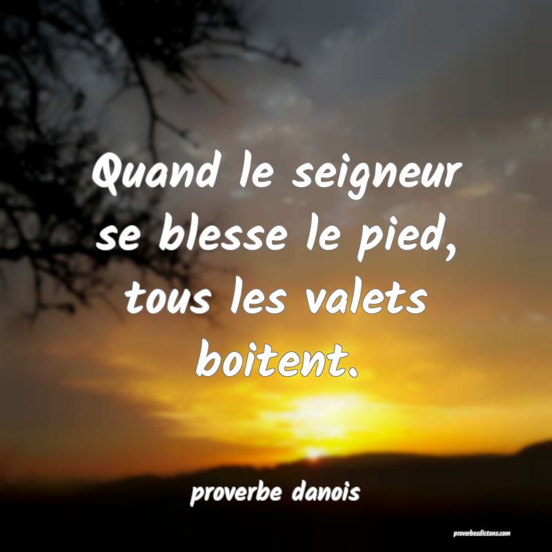  Quand le seigneur se blesse le pied, tous les valets boitent.