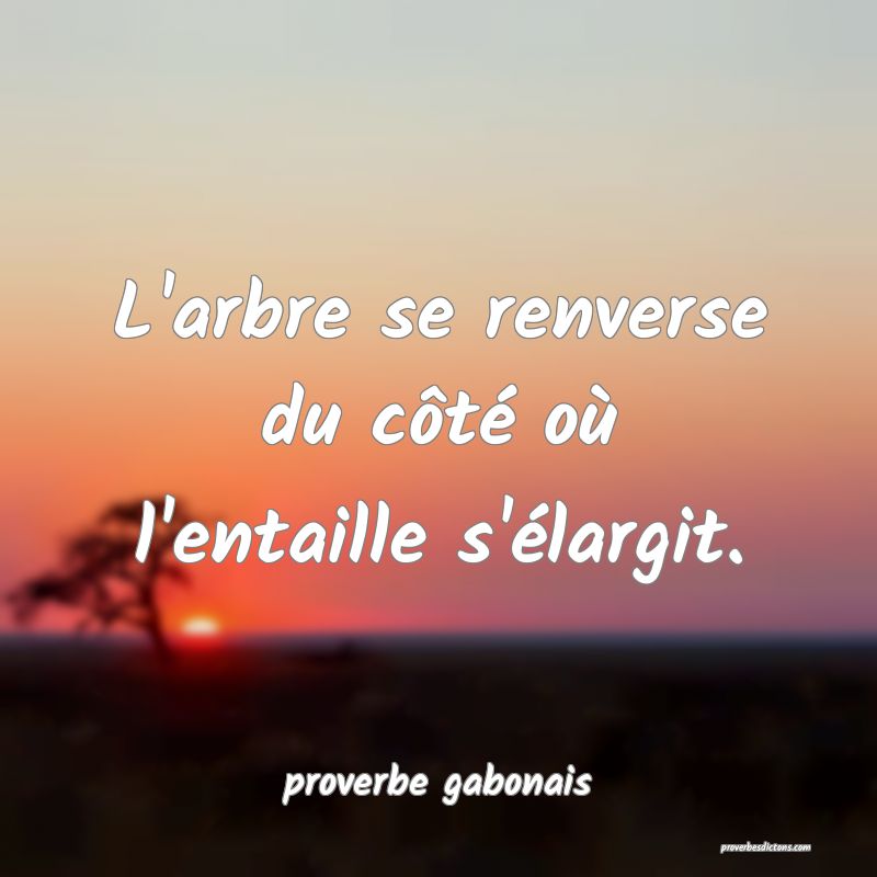 L'arbre se renverse du côté où l'entaille s'élargit.