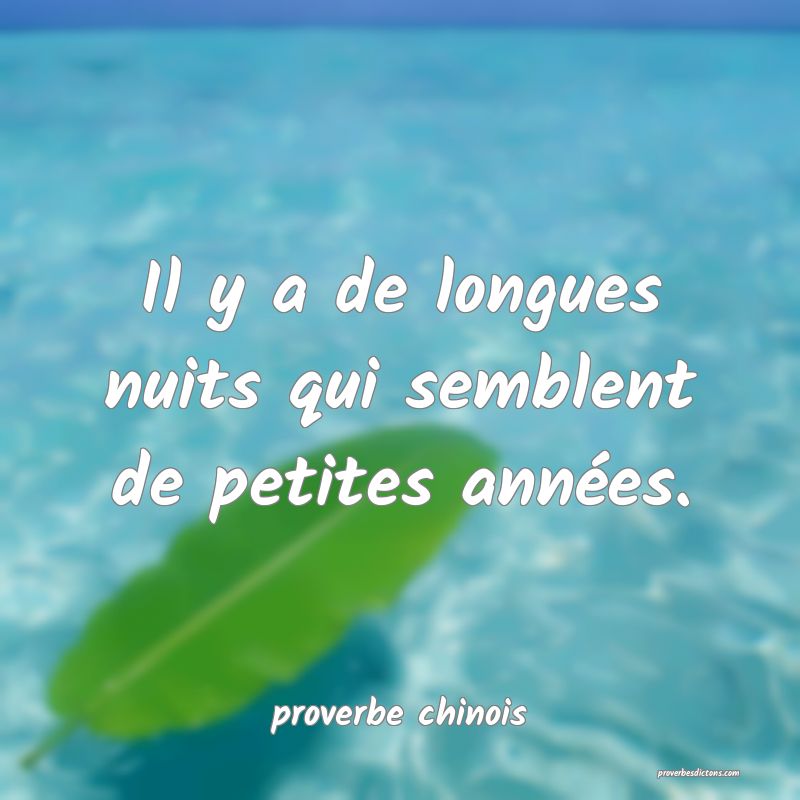  Il y a de longues nuits qui semblent de petites années.