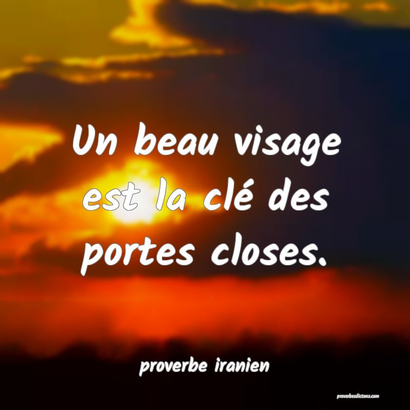  Un beau visage est la clé des portes closes.