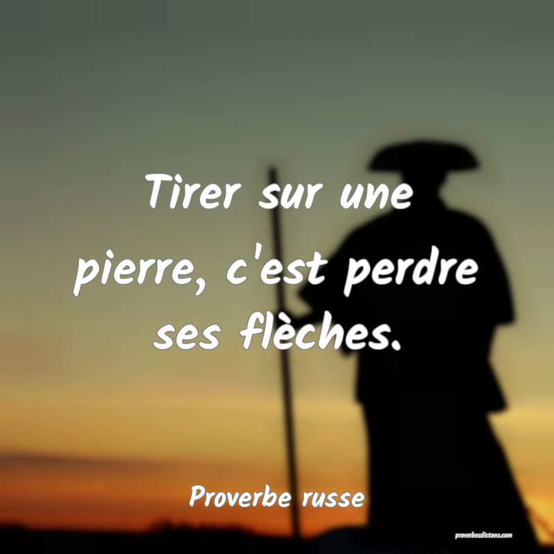  Tirer sur une pierre, c'est perdre ses flèches.