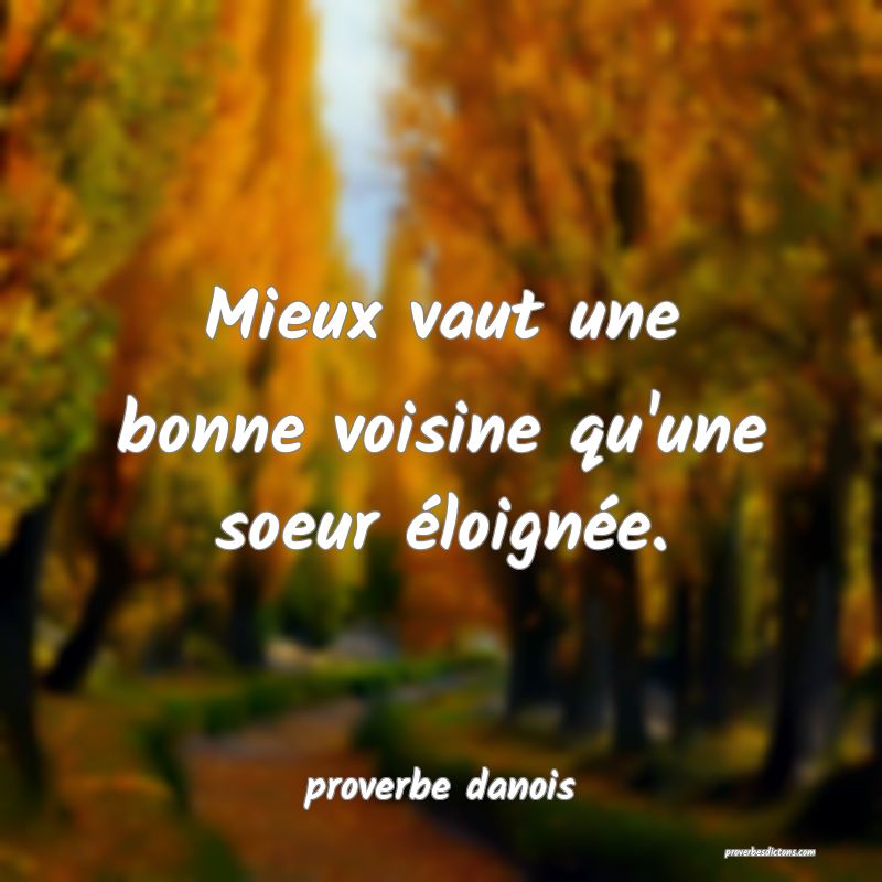  Mieux vaut une bonne voisine qu'une soeur éloignée.