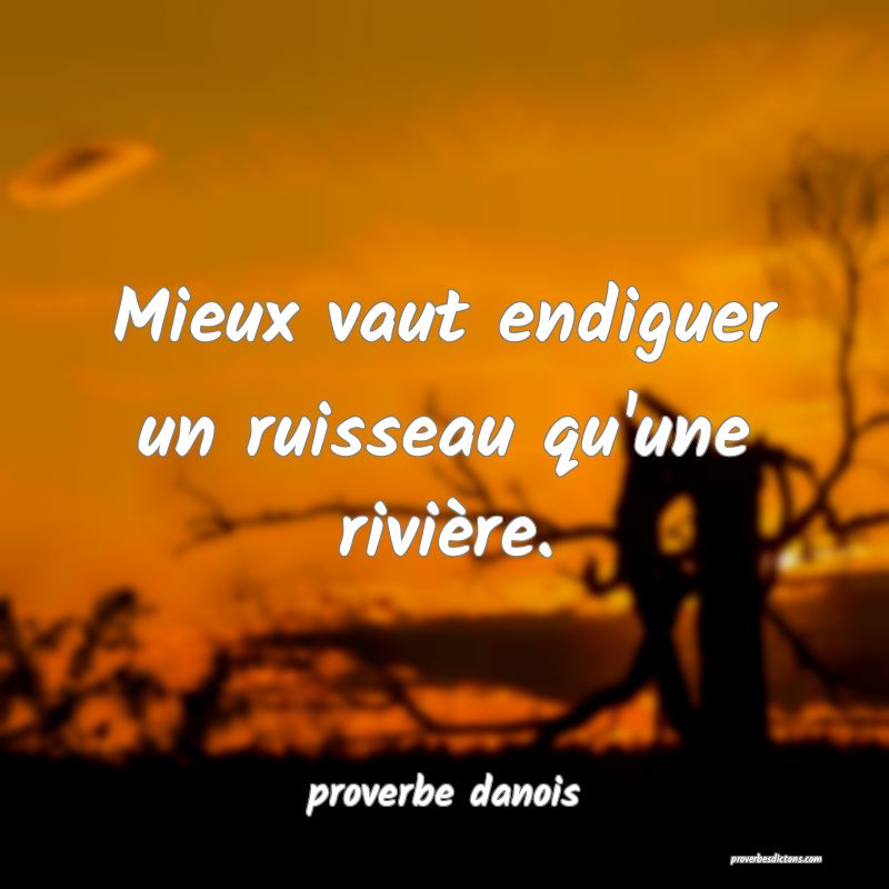  Mieux vaut endiguer un ruisseau qu'une rivière.