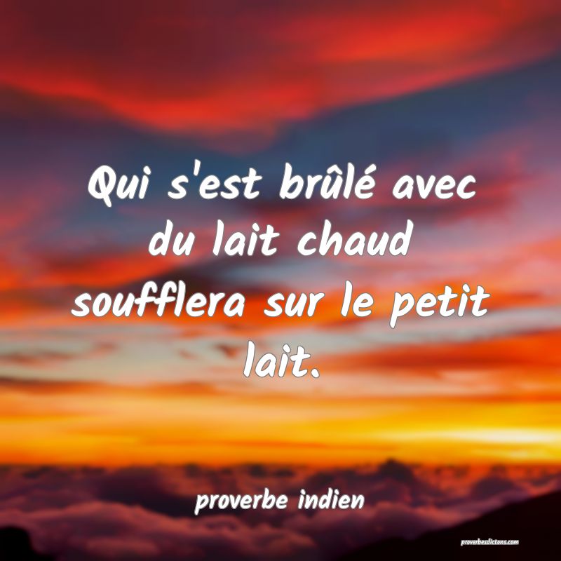 Qui s'est brûlé avec du lait chaud soufflera sur le petit lait.
