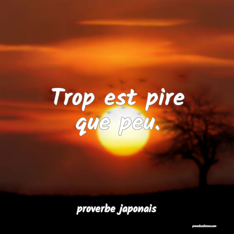  Trop est pire que peu.