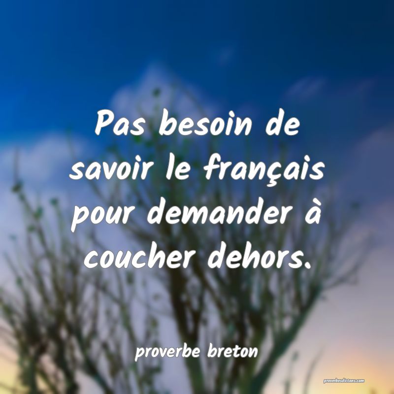  Pas besoin de savoir le français pour demander à coucher dehors.