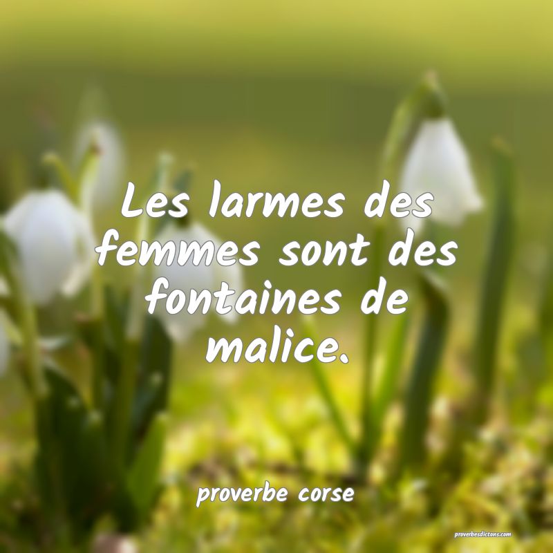  Les larmes des femmes sont des fontaines de malice.