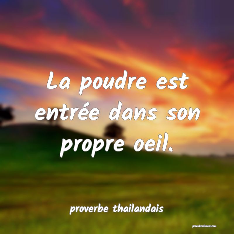  La poudre est entrée dans son propre oeil.
