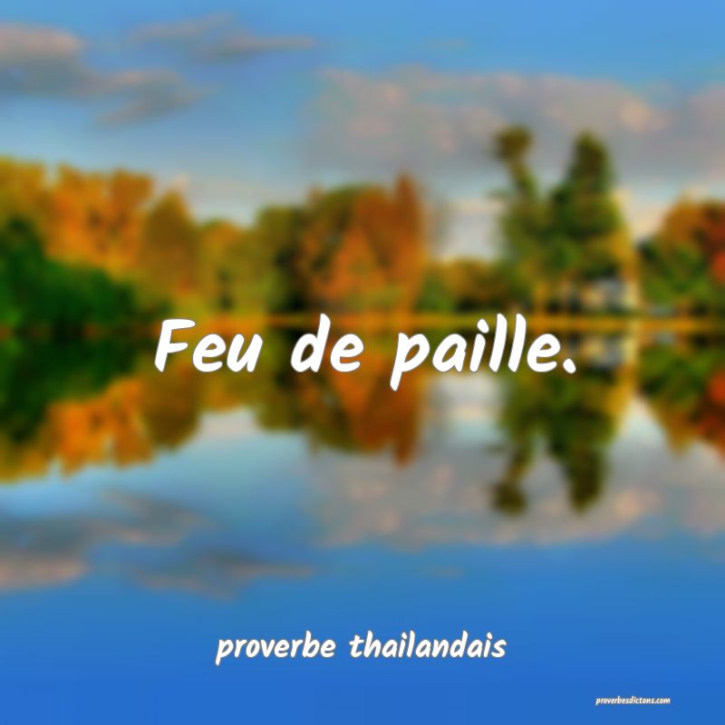  Feu de paille.