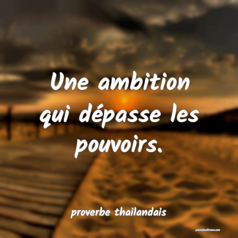  Une ambition qui dépasse les pouvoirs.