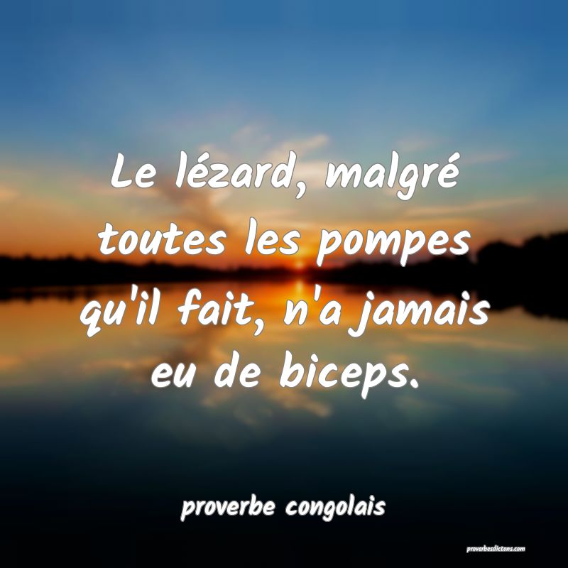  Le lézard, malgré toutes les pompes qu'il fait, n'a jamais eu de biceps.