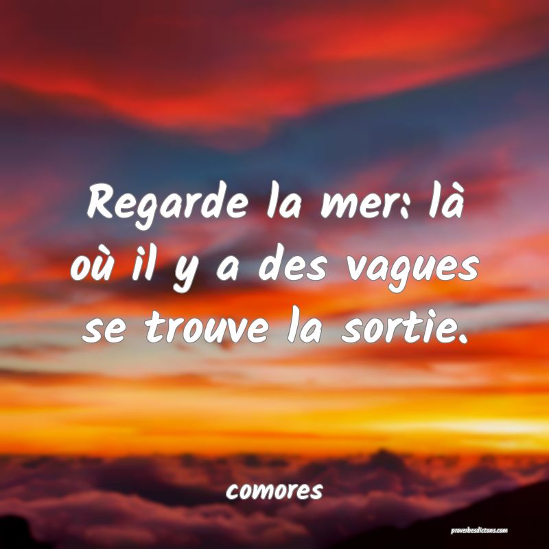  Regarde la mer: là où il y a des vagues se trouve la sortie.
