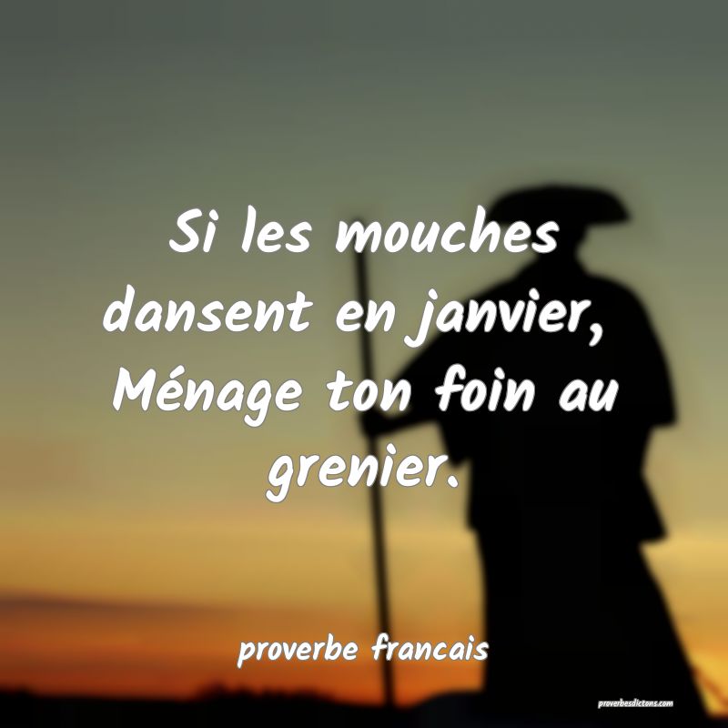 Si les mouches dansent en janvier, 
Ménage ton foin au grenier.