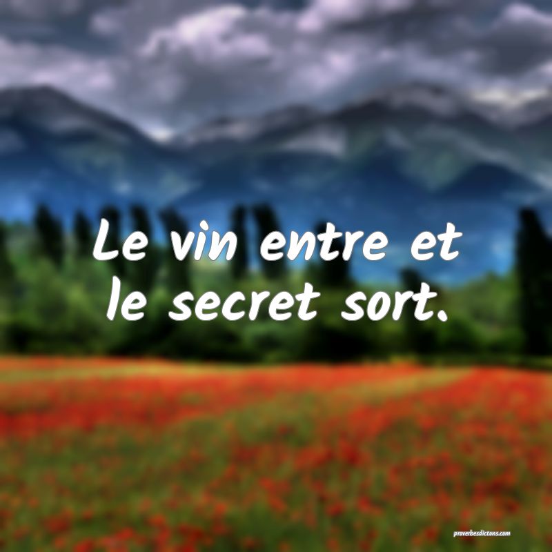 Le vin entre et le secret sort.